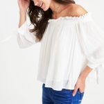 American Eagle Outfitters Tops | White Off Shoulder Blouse | Poshma