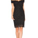 Bardot Tara Lace Off Shoulder Dress in Black | REVOL