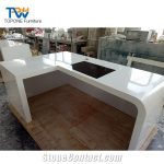 L Shaped Modern Design Acrylic Solid Surface Office Table Furnitu