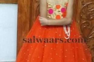 Two Layers Orange Frock (With images) | Kids designer dresses .