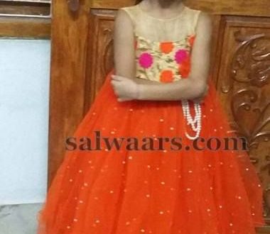 orange long frock