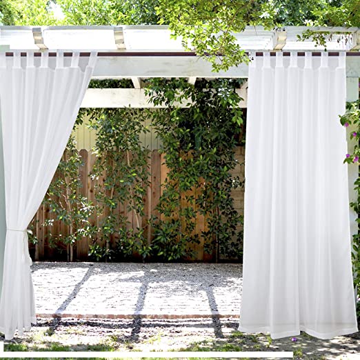 Amazon.com: LIFONDER Outdoor Sheer Curtain Panels - Elegant Water .