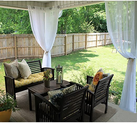 Amazon.com: RYB HOME Outdoor Indoor Sheer Curtain Drape for Patio .