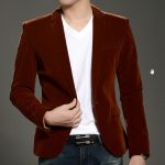 Hot New Men Luxury Velvet Blazer Slim Fit Spring Autumn Jacket .