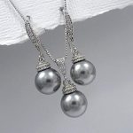 Amazon.com: Grey Jewelry Set, Swarovski Gray Pearl Jewelry Set .