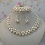 Natural Pearl Jewellery Set White color Woman Freshwater Pearl .