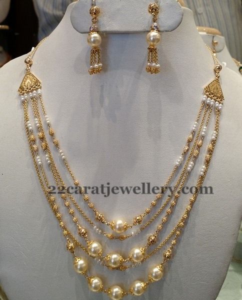 5 Rows Pearl Necklace 25 Grams (With images) | Jewelry design .