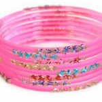 Hot Pink Indian glass bangles 2.