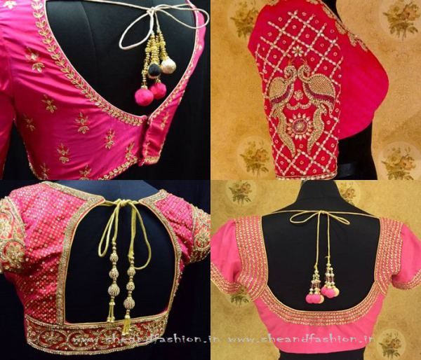 Best Blouse Designs for Pink Silk Sarees (With images) | Best .