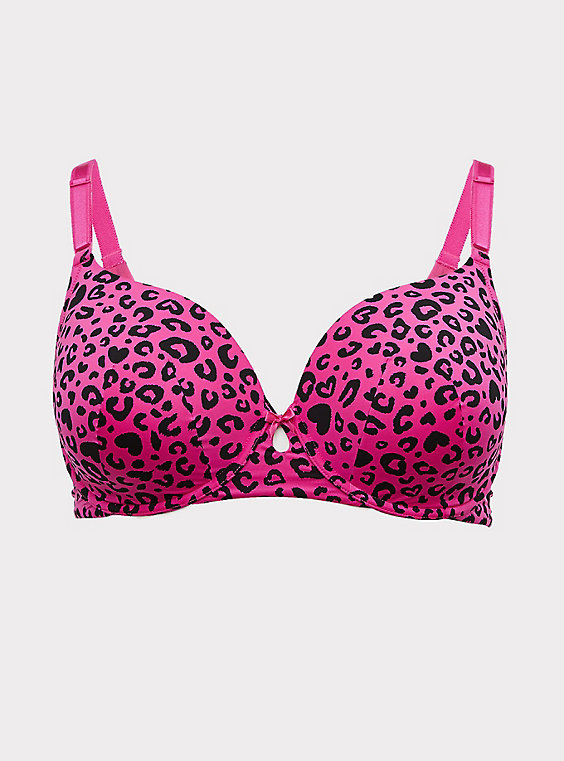 Plus Size - Hot Pink Leopard Heart 360° Back Smoothing™ Lightly .