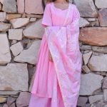 Block Printed Cotton Pakistani Suit in Baby Pink : KGPD