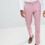 River Island skinny fit wedding suit trousers in pink Men [1288860 .