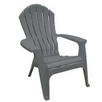 RealComfort Charcoal Resin Plastic Adirondack Chair 8371-13-4300 .