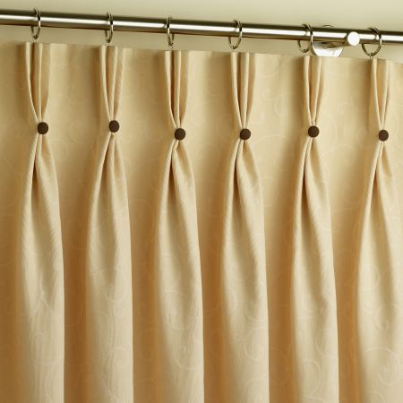 Pinch Pleat Curtains with Buttons - refashioning rod pinch pleat .
