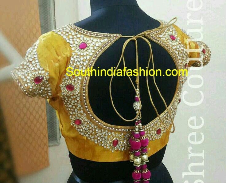 Pot neck design (With images) | Blouse designs, Sari blouse .