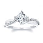Barkev's Princess Cut White Gold Engagement Ring 8076L | Barkev