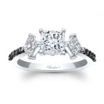 Barkev's Black Diamond Princess Cut Engagement Ring 8084LBK | Barkev