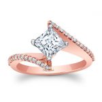 Barkev's Rose Gold Bypass Princess Cut Engagement Ring 8074LP .