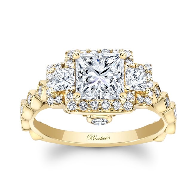 Barkev's Yellow Gold Princess Cut Diamond Engagement Ring 8161LY .