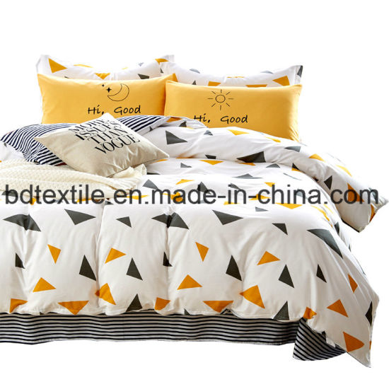 China New Design Brushed Polyester Microfiber Printed Bed Sheet .