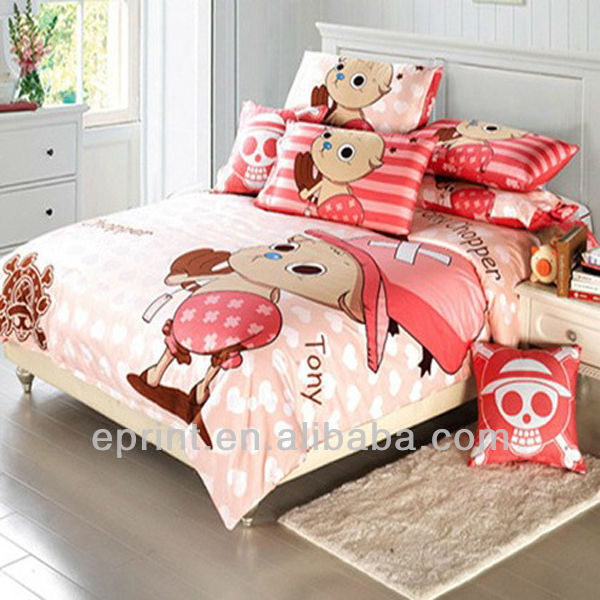 Anime One Piece Printed Bed Sheet Desig
