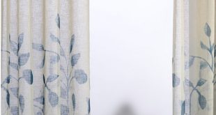 Blue leaves printed curtains for the living room bedroom. Wear .