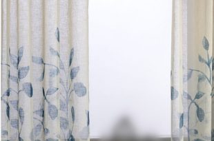 Blue leaves printed curtains for the living room bedroom. Wear .