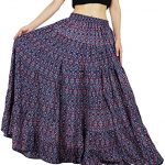 Amazon.com: Bimba Women Long Maxi Printed Skirt Elastic Waist .
