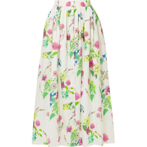 MDS Stripes Floral-print cotton-poplin maxi skirt Women's Printed .