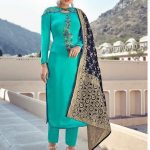 Maskeen Turquoise Colour Designer Punjabi Salwar Suits | Panjabi Sui