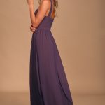 Beautiful Dusty Purple Dress - Maxi Dress - Halter Dre
