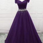 Dark Purple New Style Long Prom Dresses, Beautiful Junior Prom .