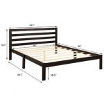 Gymax Solid Wood Platform Bed Headboard Design Queen Size Bed .