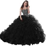 APXPF Women's Organza Ruffle Quinceanera Dresses Prom Ball Gowns .
