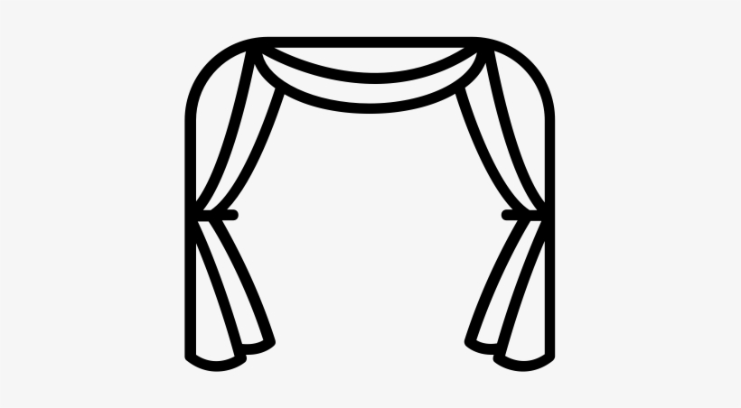Readymade Curtains - Black And White Curtain Clipart Png .