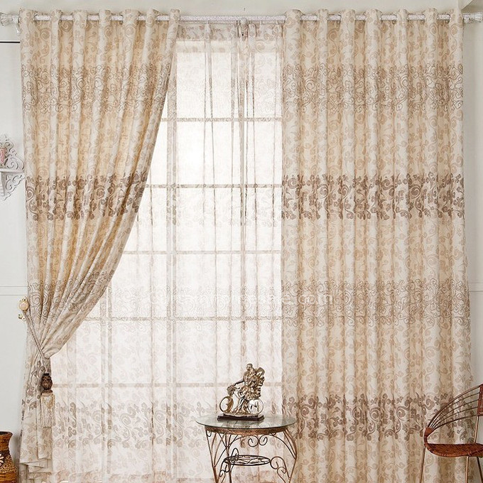 Clouds Floral Linen and Cotton Eco Friendly Readymade Curtains