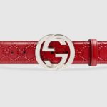 Red Gucci Signature Belt With G Buckle | GUCCI®