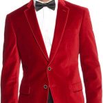 This red velvet blazer is very festive; perfect for the holidays .