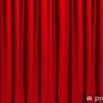 Red curtains Wall Mural • Pixers® - We live to chan