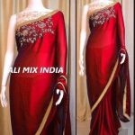 Buy Online Red Color Designer Embroidery silk saree #saree .