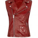 Women Red Leather Biker Vest - Right Choice For This Seas