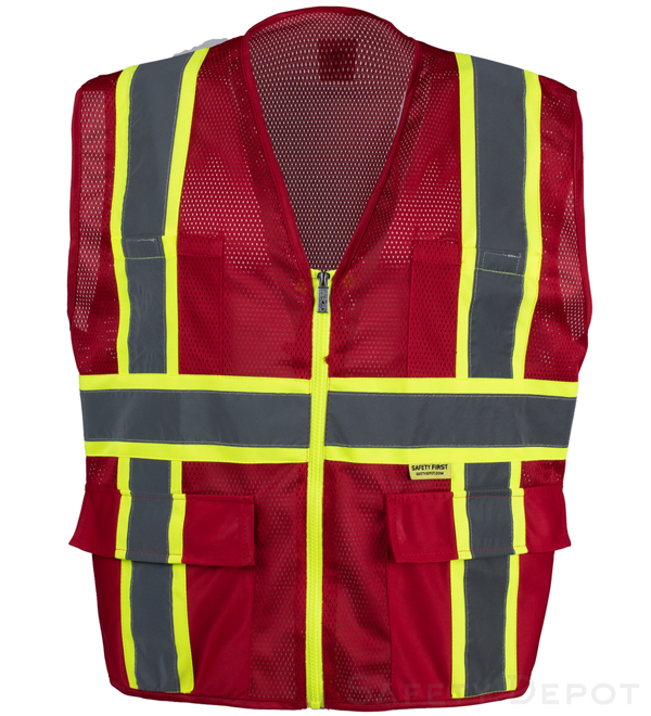 Professional Red Mesh Safety Ve