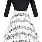 Women's Music Note Dress 1950s Retro Vintage Cocktail Party Swing .