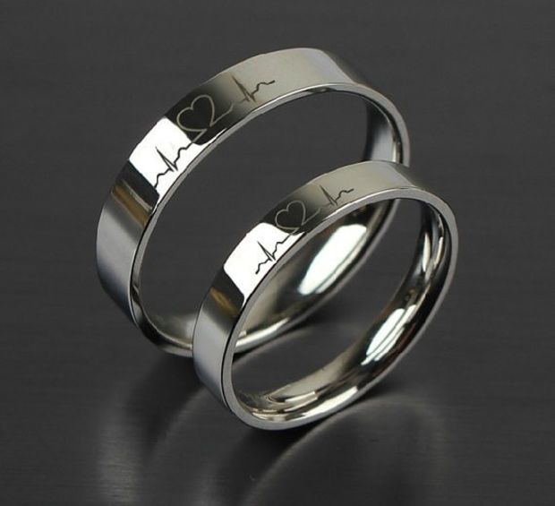 1pcs Free Engraving Purple Titanium rings sets, Love Token Couple .
