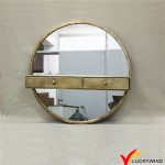 Gold Round Mirror Bedroom Wall Mounted Dressing Table Designs .