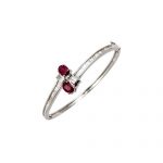Baguette Diamonds And Ruby Bangle Bracelet at Rs 83000/piece .