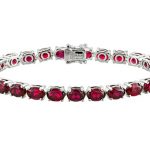 Red Lab Created Ruby Sterling Silver Bracelet 28.50ctw - DOCX394 .