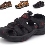 Amazon.com | Sport Sandals Slides Athletic Men Leather Beach Shoes .