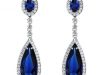 Sapphire Earrings For Fomen,Pear Cut Created Sapphire Drop Earrin