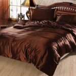 7pcs Luxury brown silk bedding set satin sheets super king queen .